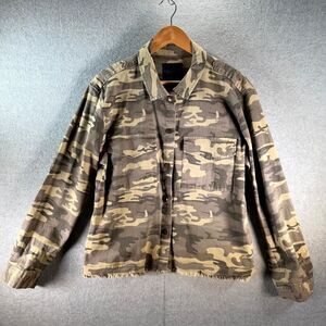 Sanctuary Crafted &‎ Tailored Jacket Women's L Camo Utility Pockets Button Front